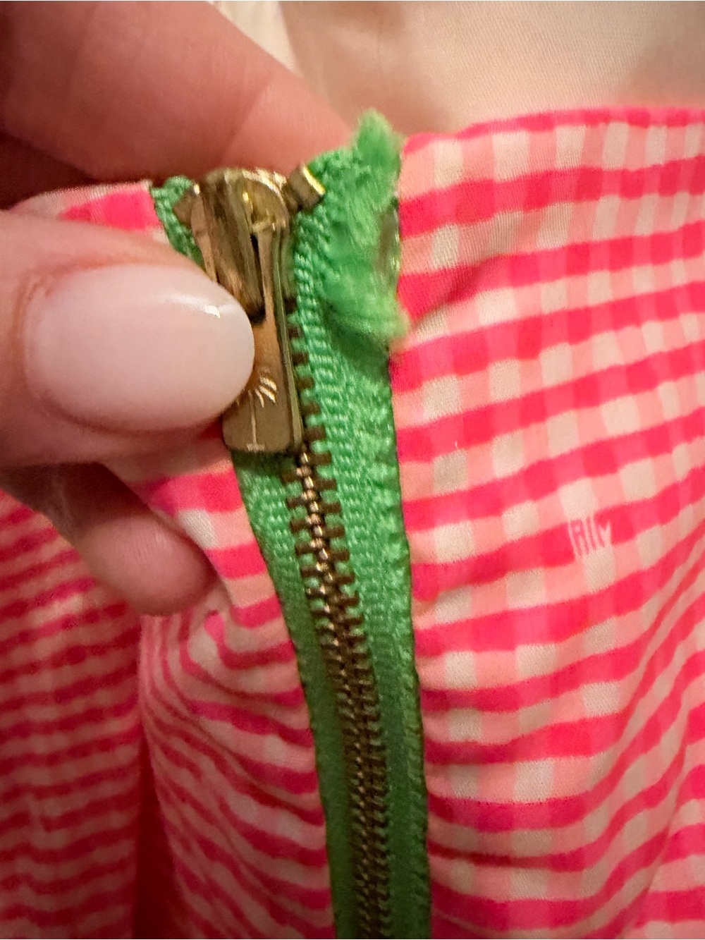 Lilly Pulitzer Strapless Pink Gingham Peplum Dress - Picture 3 of 4